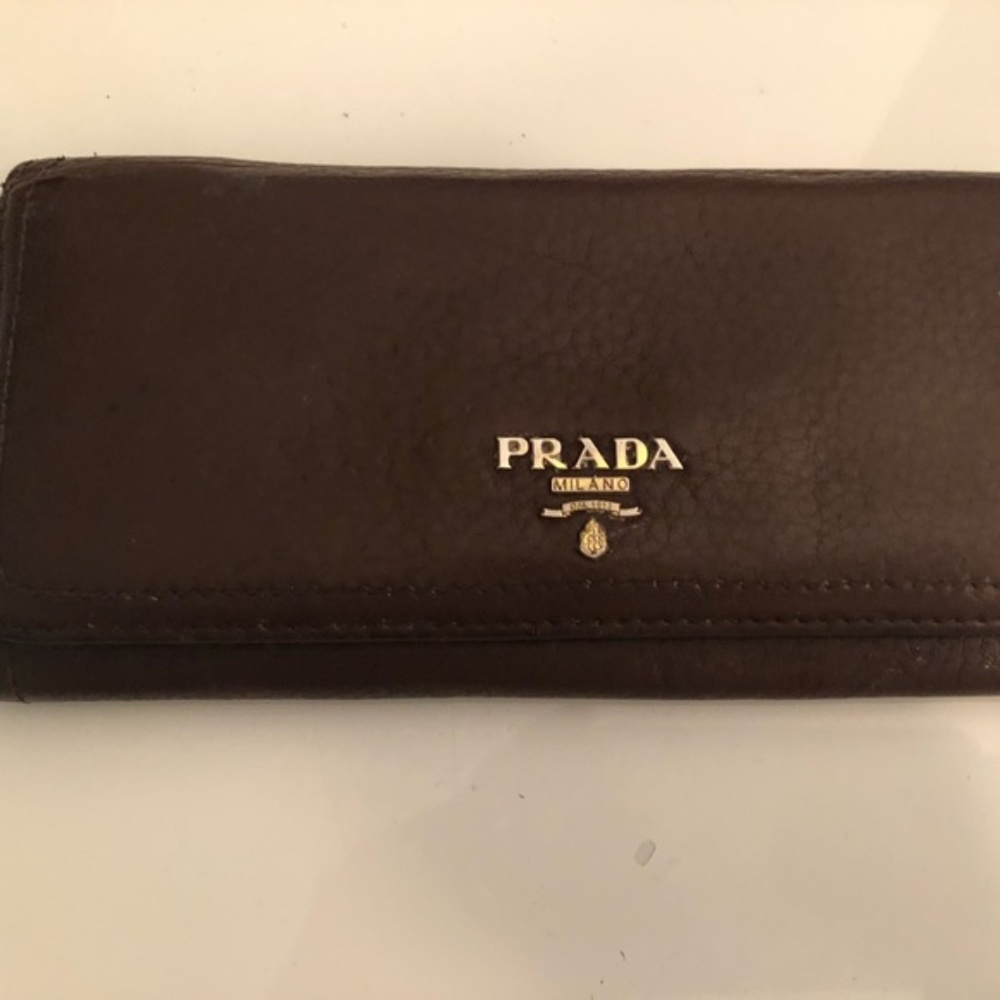 Prada brown leather wallet
